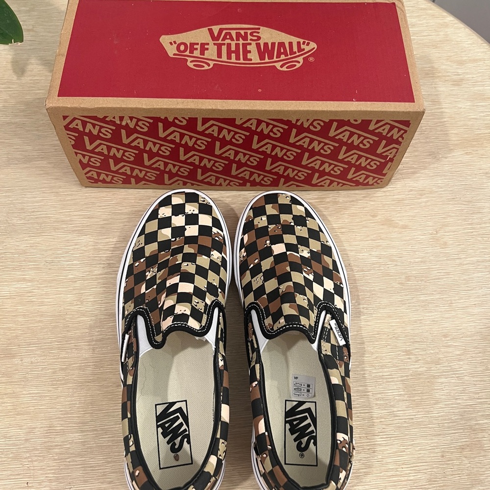 Unisex Vans Classic Slip-On Checkerboard Camo Desert